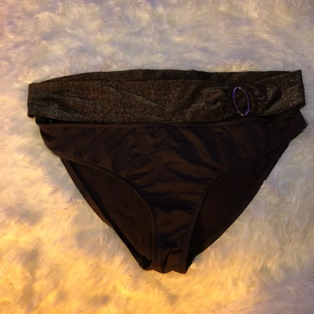 VENUS Brown Bikini Bottom with Glittery Band size 16